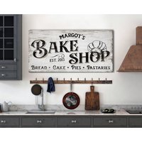 Benutzerdefinierte Bake Shop Schild, Vintage Bäckerei Zeichen, Modernes Bauernhaus Wandbehang, Küche Wanddekoration, Rustikale Dekoration von LoneStarWallArtCo