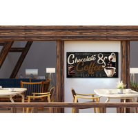 Benutzerdefinierte Schokolade Kaffeehaus Schild, Kaffee Bar Schokobar Vintage Küche Dekor, Bauernhaus Wandkunst, Rustikale Leinwand Druck von LoneStarWallArtCo