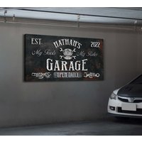 Custom Garagenschild, Automechanikerschild, Werkstattschild, Mein Werkzeug, Meine Regeln, Garagendekor, Mannhöhlendekor, Bauernhauswandkunst, Große von LoneStarWallArtCo