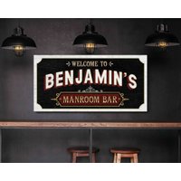 Personalisiertes Manroom Bar Schild, Pub Lounge Dekor, Wanddekor, Rustikales Vintage Dekor Für Zuhause, Modernes Bauernhaus Retro Schild von LoneStarWallArtCo