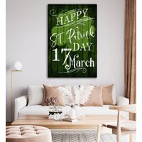 st. Patrick's Day Schild, Happy Deko, Vintage Wandbehang, Bauernhaus Wandkunst, Rustikaler Leinwanddruck von LoneStarWallArtCo
