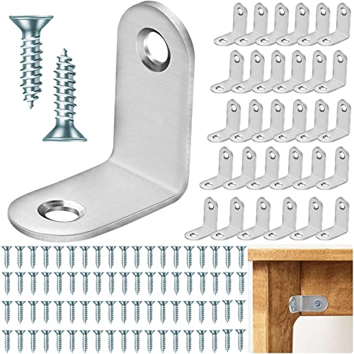 30 Stück Winkelverbinder 30x30mm Winkel Edelstahl Kleine Winkel mit 80 Edelstahl Screws Metallwinkel 90 Grad Winkeleisen für Holz Möbel Tabelle Stuhl Bücherregal Schränke Anbau Winkel Bracket von Lonely high heels