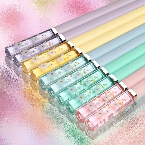 5 Paar Chinesische Stäbchen Essstäbchen Spülmaschinenfest wiederverwendbar Sushi Chopsticks 24cm Sakura Bernstein Asia Japanisch China koreanische Stil Personalisiert bunt Fiberglas Esstäbchen Set von Lonely high heels
