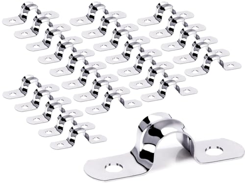 Edelstahl befestigungsschelle 25 Stück Metall U-Typ Rohrschelle 10mm Zweiloch U-förmige klein Metallschellen für Befestigung der Gasrohre Wasserrohre und Kabeln(M10) von Lonely high heels