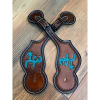 Hand Punzierte Sporenriemen Western Leder/Für Erwachsene Personal Brand Design Rodeo Ihn, Sie von LonetreeLeather