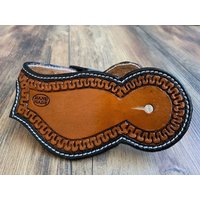 Lederspornbänder/Erwachsene Größe Spornbänder Tack Mäander Design Trail Horse Rodeo Spur Straps von LonetreeLeather