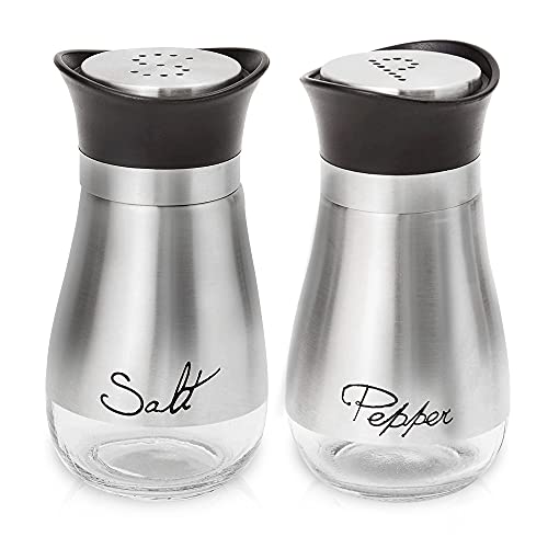 Lonffery Salz- und Pfefferstreuer Set, Salzbehälter für Geschenke, Küchendekoration mit Edelstahl und Glasflasche, 2 Stück Lonffery Salz- und Pfefferstreuer Set, Salzbehälter für Geschenke, Küchendekoration mit Edelstahl und Glasflasche, 2 Stück von Lonffery