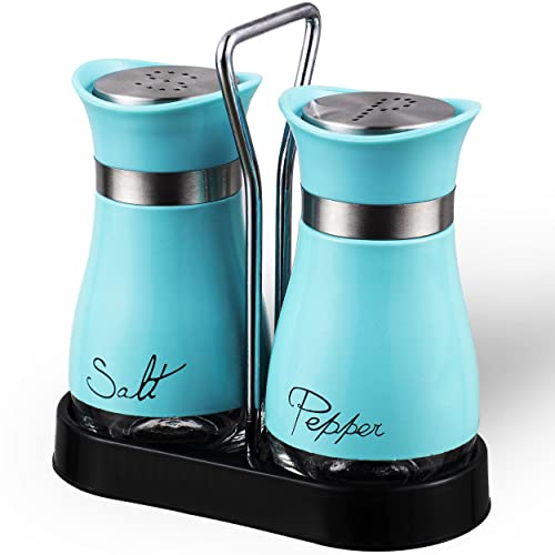 Salz- und Pfefferstreuer Set aus Edelstahl mit Glasflasche für Tisch, Wohnmobil, Camp, BBQ, 2 Stück, Türkis Salz- und Pfefferstreuer Set aus Edelstahl mit Glasflasche für Tisch, Wohnmobil, Camp, BBQ, 2 Stück, Türkis von Lonffery