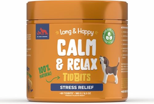 Long & Happy Prebiotische Hundesnacks – Haut, Immunsystem & Verdauung, Beruhigung bei Stress & Unruhe – Probiotika-Komplex mit Resveratrol, Baldrian, Melisse & Ashwagandha – 60 Stück Long & Happy Prebiotische Hundesnacks – Haut, Immunsystem & Verdauung, Beruhigung bei Stress & Unruhe – Probiotika-Komplex mit Resveratrol, Baldrian, Melisse & Ashwagandha – 60 Stück von Long & Happy