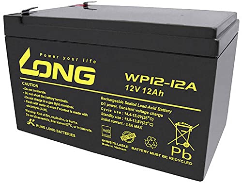 Long WP12-12A/F2 WP12-12A/F2 Batteria al Piombo 12 V 12 Ah Piombo-AGM (L x A x P) 151 x 98 x 98 mm Spina piatta 6,35 mm von LONG