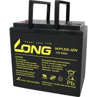 Long WPL55-12 WPL55-12 Bleiakku 12V 55Ah Blei-Vlies (AGM) (B x H x T) 226 x 214 x 135mm M6-Schrauban von Long