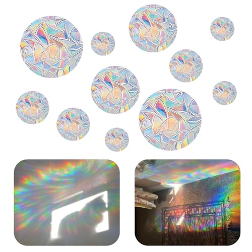 52 Suncatcher Sticker Prismen Fensteraufkleber Fensterfolie Regenbogeneffekt Fensteraufkleber Vogelschutz Electrostatic adsorption Regenbogen Fensterfolie Sonnenfänger Fenster Regenbogen Folie von LongHoneySong
