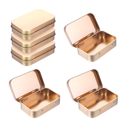 6 Stück Blechdose mit Deckel Metalldosen mit Deckel Kleine Box mit Deckel Metalldose Klein Metallbox mit Deckel 9,5 x 6 x 2,2 cm Geeignet für Süßigkeiten, Schmuck, Schlüssel, Münzen (Roségold) von LongHoneySong