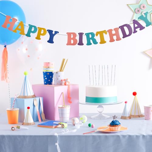 Happy Birthday Girlande Geburtstag Girlande Geburtstagsgirlande Deko Geburtstagsdeko Bunt Happy Birthday Banner Kinder Erwachsene Mädchen Junge Banner Geburtstag(Girlande) von LongHoneySong
