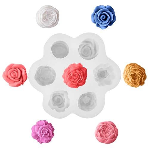 Kerzen Formen Kombination,7 Silikonform Blumenkugel [Rose + Pfingstrose*3 + Pfingstrose + Tigerjasmin] Silikonformen Gießformen Frühling Kerzen Kerzenformen zum Gießen Blumen 3D von LongHoneySong