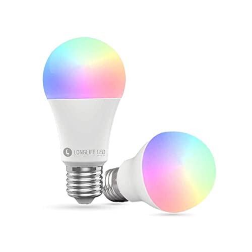 2er Set E27 10W RGB+CCT Wi-Fi Smart LED-Lampe 806 Lumen Leuchtbirne Glühbirne Leuchtmittel Alexa-Glühbirnen Smartlampen mit Farbwechsel Smart Home Lampen von LongLife LED GmbH by HK