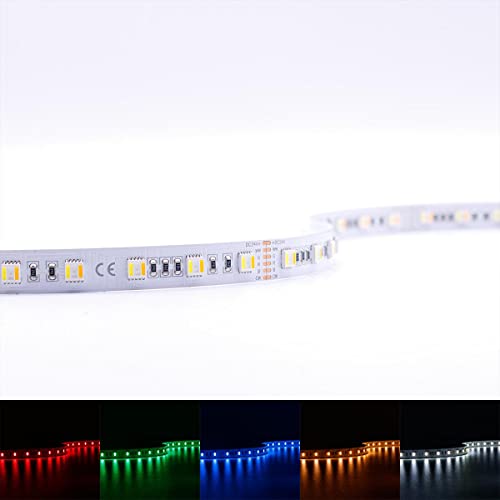 LED RGB+CCT Strip 2400-6500K SMD5050 DC 24V 18W IP20 60LED/m 5m LED-Streifen mit Farbwechsel geeignet für Innenräume oder als Hintergrundbeleuchtung LED-Band Lichtleiste Lichterkette dimmbar von LongLife LED GmbH by HK