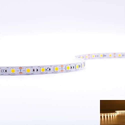 LED Strip SMD5050 3000K 12V 7,2W/m IP20 30 LED/m 5 Meter Warmweiß LED-Streifen Lichtband LED-Band Lichterkette Lichtstreifen Lichtleiste für den Innenbereich von LongLife LED GmbH by HK