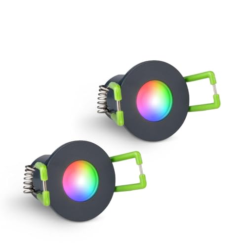 LongLife LED 2er Set Einbaustrahler Mini 3W RGBW anthrazit RAL 7016 IP65 Dimmbare Strahler für Terrassenüberdachung, Carports, Dachüberständen LongLife LED 2er Set Einbaustrahler Mini 3W RGBW anthrazit RAL 7016 IP65 Dimmbare Strahler für Terrassenüberdachung, Carports, Dachüberständen von LongLife LED GmbH by HK