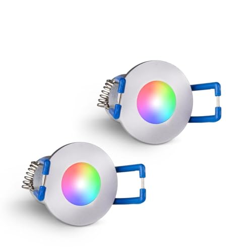 LongLife LED 2er Set Einbaustrahler Mini 3W RGBW silber IP65 Dimmbare Strahler für Terrassenüberdachung, Carports, Dachüberständen LongLife LED 2er Set Einbaustrahler Mini 3W RGBW silber IP65 Dimmbare Strahler für Terrassenüberdachung, Carports, Dachüberständen von LongLife LED GmbH by HK