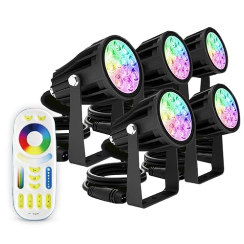 LongLife LED 5er Set Gartenstrahler Erdspießleuchte 6W inkl. Fernbedienung Außenleuchte von LongLife LED GmbH by HK