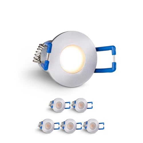 LongLife LED 6er Set Einbaustrahler Mini 3W 2700K silber IP65 Dimmbare Strahler für Terrassenüberdachung, Carports, Dachüberständen von LongLife LED GmbH by HK