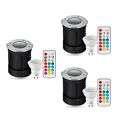 LongLife LED Bodeneinbaustrahler rund Set 3x Gartenstrahler 230V IP67 GU10 3W RGBW ink. IR Fernbedienung Bodenleuchte Licht für die Bodenmontage Außenbereich Befahrbar LongLife LED Bodeneinbaustrahler rund Set 3x Gartenstrahler 230V IP67 GU10 3W RGBW ink. IR Fernbedienung Bodenleuchte Licht für die Bodenmontage Außenbereich Befahrbar von LongLife LED GmbH by HK