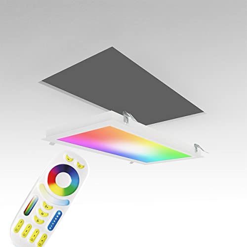 LongLife LED RGB+CCT LED Panel 60x30cm inkl. MiBoxer Smarthomesteuerung 24W 24V Rahmen weiß - Panelmontage: Einbaurahmen weiß Deckenleuchte Einbauleuchte Deckenpanel… von LongLife LED GmbH by HK
