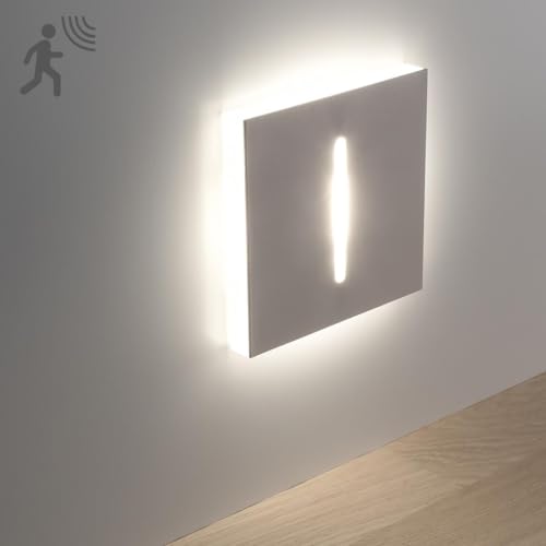 LongLife LED Treppenleuchten mit Bewegungsmelder eckig weiß 1,5W - Lichtfarbe: Neutralweiß - Lichtaustritt: Fokus Einbauleuchte für Treppen, Flur von LongLife LED GmbH by HK