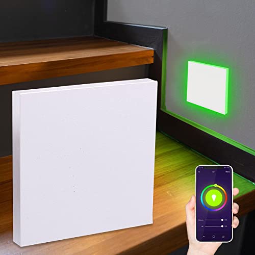 LongLife LED Treppenlicht 230V Stufenbeleuchtung eckig weiß - Unterteil Lichtfarbe: Smart Tuya RGB CCT 5W Treppenbeleuchtung Wandeinbauleuchte Treppenleuchte Wandleuchte… von LongLife LED GmbH by HK