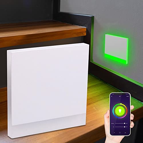 LongLife LED Treppenstufenleuchte 230V Wandleuchte eckig weiß - Unterteil Lichtfarbe: Smart Tuya RGB CCT 5W Treppenbeleuchtung Stufenbeleuchtung Treppenlicht Wandeinbauleuchte LongLife LED Treppenstufenleuchte 230V Wandleuchte eckig weiß - Unterteil Lichtfarbe: Smart Tuya RGB CCT 5W Treppenbeleuchtung Stufenbeleuchtung Treppenlicht Wandeinbauleuchte von LongLife LED GmbH by HK
