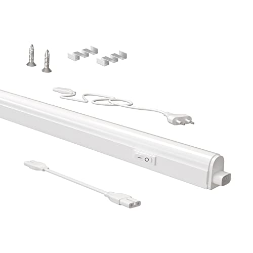 LongLife LED Lichtleiste mit Schalter 11W 1.100lm 4000K IP20 Unterbauleuchte Unterbaulampe Küchenleuchte Beleuchtung für Regale, Schränke, Vitrinen, Arbeitsplatten von LongLife LED