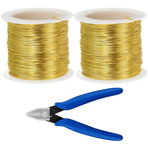 LongZYU 2 Stück Kupferlackdraht 0,5 mm Emaillierter Kupferdraht Draht Lackdraht Kupfer Isoliert Kupferspule Magnetdraht für DIY Craft Gartenarbeit Herstellung eines Elektromagnet-Motormodells, 104 m von LongZYU