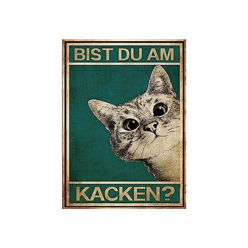 LongZYU Bist du am Kacken Katze Bild Poster Wandbild Klo Bathroom Toilet WC Decoration Vintage Cats Guest Badezimmer WC Toilette Deko Gästebad Lustiger Spruch Gäste-WC Bild 32x23cm von LongZYU