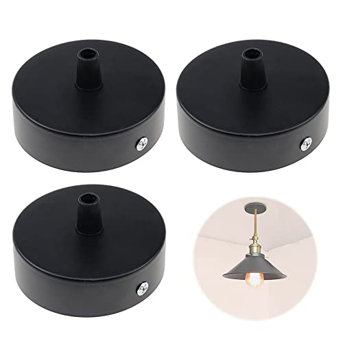 LongZYU Deckenbaldachin Schwarz Baldachin Lampe 3 Stück Verteilerbaldachin Aufputzdose Eisen 80 x 24mm Lampenabdeckung Decke Baldachin Lampe mit Allem Benötigten Zubehör für Pendel-Lampen LongZYU Deckenbaldachin Schwarz Baldachin Lampe 3 Stück Verteilerbaldachin Aufputzdose Eisen 80 x 24mm Lampenabdeckung Decke Baldachin Lampe mit Allem Benötigten Zubehör für Pendel-Lampen von LongZYU