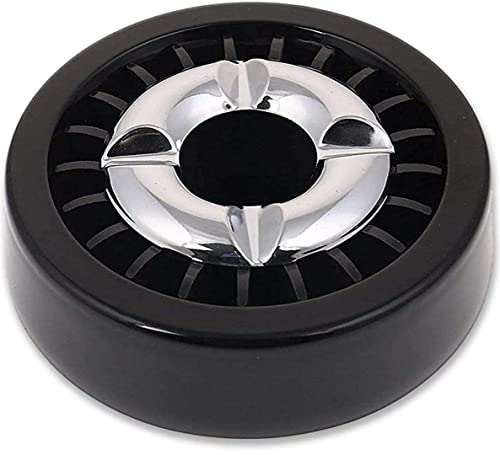 Windaschenbecher Rund Aschenbecher Ascher Gluttöter Tabak Ashtray Outdoor Indoor (Schwarz) von Longbow