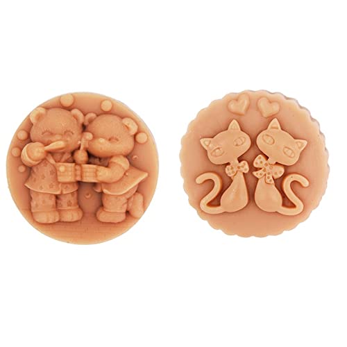 LC 2 Stück Silikon-Seifenformen, süße Bären und Katzen, Silikonform, Seifenform, Kuchenform, Kuchenform, DIY Kerzenform LC 2 Stück Silikon-Seifenformen, süße Bären und Katzen, Silikonform, Seifenform, Kuchenform, Kuchenform, DIY Kerzenform von Longcang mold