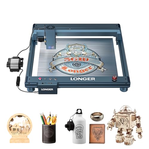 LONGER Laser Gravurmaschine B1 30W Lasergravierer & Cutter mit Auto Air Assist, 600mm/s Schnell, DIY für Holz, Metall, Leder, Acryl, Arbeitsbereich 450x440mm von Longer