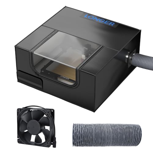 LONGER Lasergravierer-Gehäuse mit Belüftung, 69,8 x 69,8 x 30 cm, Schutzabdeckung für die meisten Lasergraviermaschinen, isoliert gegen Rauch und Gerüche, reduziert Augenschutz von Longer