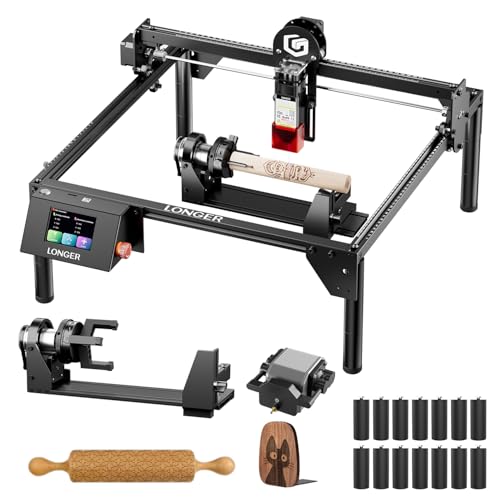 LONGER Lasergravierer Ray5 Bundle – 5W Lasergravierer mit Luftunterstützungs-Set, DIY CNC Laser-Schneidewerkzeug, geeignet für Metall, Glas und Holz, Arbeitsbereich 15,7 × 15,7 Zoll, mit 4-in-1 Rotati LONGER Lasergravierer Ray5 Bundle – 5W Lasergravierer mit Luftunterstützungs-Set, DIY CNC Laser-Schneidewerkzeug, geeignet für Metall, Glas und Holz, Arbeitsbereich 15,7 × 15,7 Zoll, mit 4-in-1 Rotati von Longer