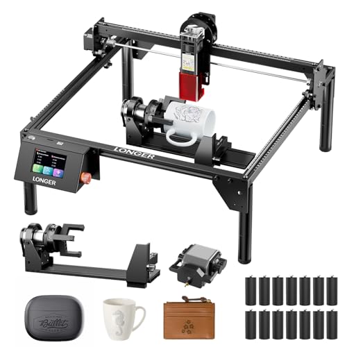 LONGER Ray5 Bundle 10W Lasergravierer – Präziser DIY CNC Laserschneider für Metall, Glas und Holz, Arbeitsbereich 400 × 400 mm, mit Luftunterstützung und Rotationswalzen-Set LONGER Ray5 Bundle 10W Lasergravierer – Präziser DIY CNC Laserschneider für Metall, Glas und Holz, Arbeitsbereich 400 × 400 mm, mit Luftunterstützung und Rotationswalzen-Set von Longer