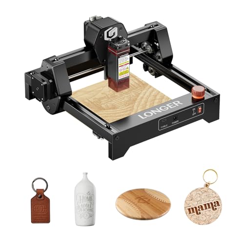 LONGER Ray5 mini 2,5W Lasergravierer – 12.000 mm/min schneller CNC-Laserschneider für Holz, Metall, Acryl und Leder mit 140×130 mm Gravurfläche, WLAN und Not-Aus-Schutz. von Longer
