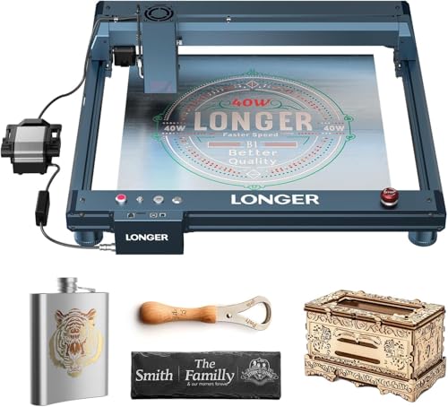 Longer Laser B1 40W Lasergravierer mit automatischer Luftunterstützung, DIY Lasergravierer für Holz, Metall, Papier, Acryl, Glas, Leder, Arbeitsbereich, Arbeitsbereich 450x440mm Longer Laser B1 40W Lasergravierer mit automatischer Luftunterstützung, DIY Lasergravierer für Holz, Metall, Papier, Acryl, Glas, Leder, Arbeitsbereich, Arbeitsbereich 450x440mm von Longer