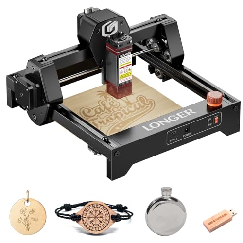 Longer Ray5 Mini Laser Graviermaschine, 12000mm/min Hochgeschwindigkeitsschneidmaschine, 130x140mm Gravurfläche, WLAN, Sicherheit mit Notausschalt (2,5W), Laser Graviermaschine von Longer