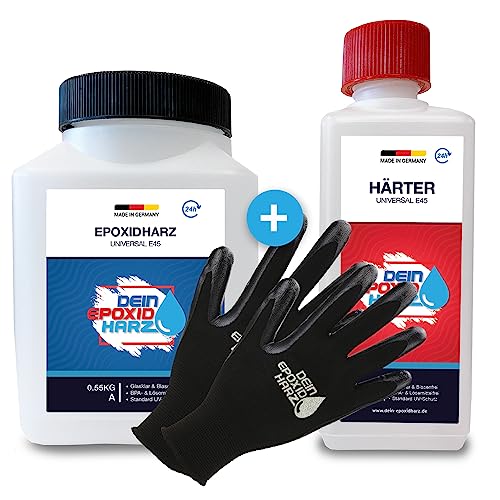 Epoxidharz mit Härter | 0,8kg GfK set | Profi Qualität glasklar & geruchsarm | Gießharz für Holz + Schutzhandschuhe Epoxidharz mit Härter | 0,8kg GfK set | Profi Qualität glasklar & geruchsarm | Gießharz für Holz + Schutzhandschuhe von Longfair