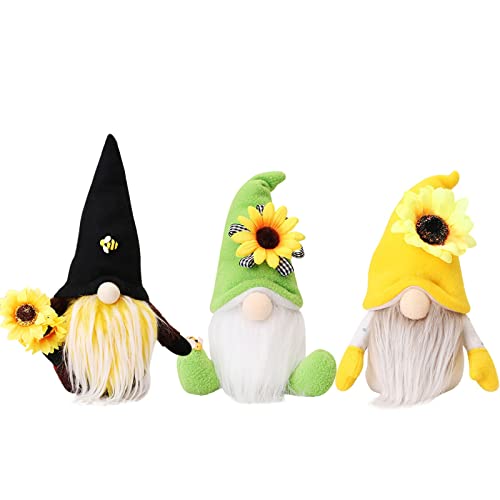 3 Stück Wichtel Frühling Deko Sonnenblume Frühlingswichtel Wichtel Figuren Deko Frühling Frühlingsdeko Figuren für Kinder Freundin Mama Muttertag Sonnenblume Deko für Home Farmhouse Kitchen Deko von Longra