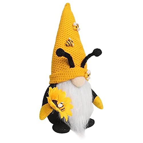 Biene Wichtel Frühling Bienenelfen Deko Frühling Wichtel Sonnenblume Dekoration Frühlingdeko Wichtel Bee Puppe Frühlingsdeko Figuren mit Sonnenblume und Bienen, Ostern Frühling Bienenelfen Deko von Longra