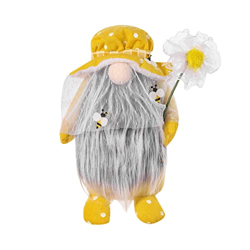 Biene Wichtel Frühling Deko Frühlingswichtel Wichtel Figuren Deko Frühling Bienenelfen Deko Festliche Geschenke Sonnenblumen Deko Sommer Deko Bee Puppe Frühlingsdeko Figuren für Kinder Mama Muttertag von Longra