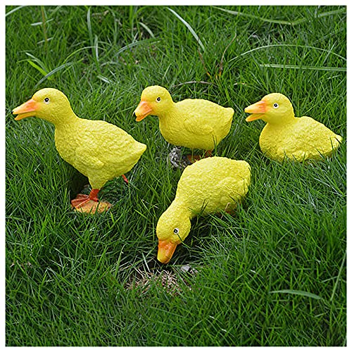 Gans Deko Garten Gans Gartendeko für draußen Figuren Deko Gans Figuren Garten Gans Gartenstecker Tiere Garten Dekoration Figuren für Außen Harz Gartenstatuen Bauernhof Balkon (A 4PCS, One Size) von Longra