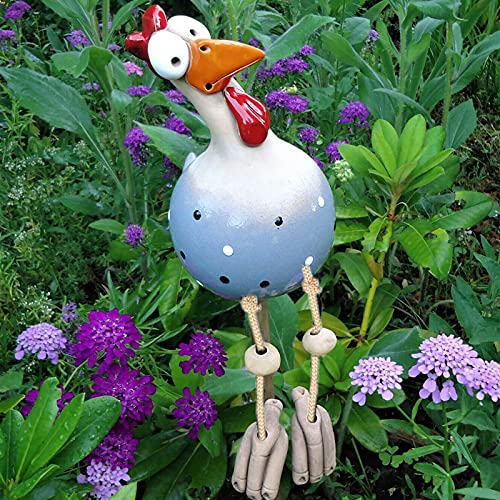 Hühner Deko Huhn Deko Tiere Figuren Huhn Gartendeko für Draußen Tierfigur Gartenstecker Garten Deko Huhn Figuren Gartenstatuen Gartenfiguren Huhn Deko Terrassen Deko Balkon Deko Gartendekoration von Longra